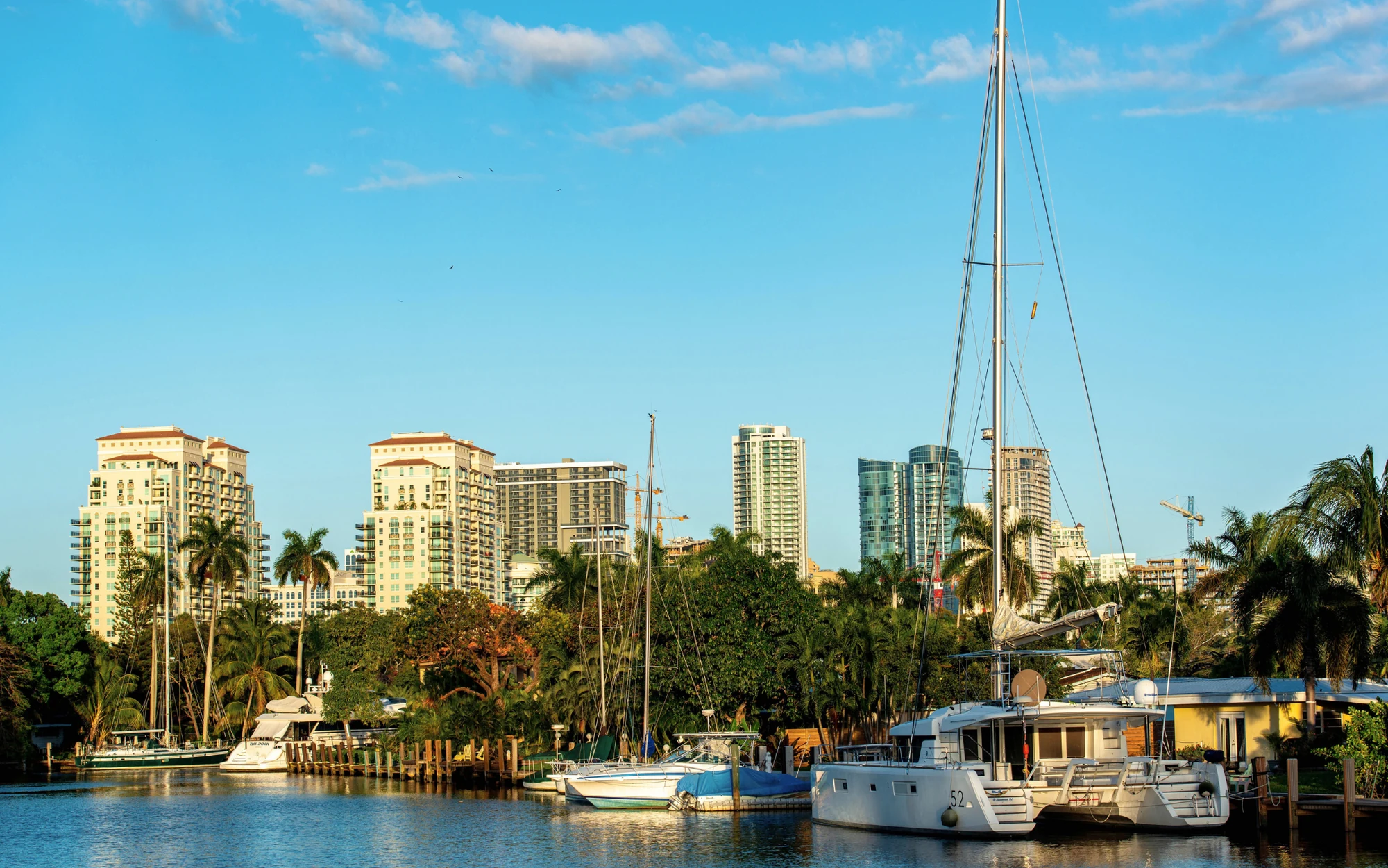 Fort Lauderdale waterfront with yachts and the downtown skyline