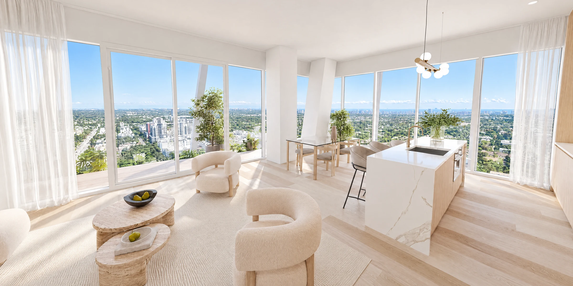 Tower Collection residence interior with a kitchen and dining area